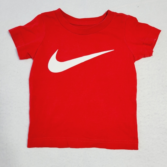 Nike Other - Nike Swoosh Logo Graphic T-shirt Short Sleeve Boy's Size 2T Red and White
